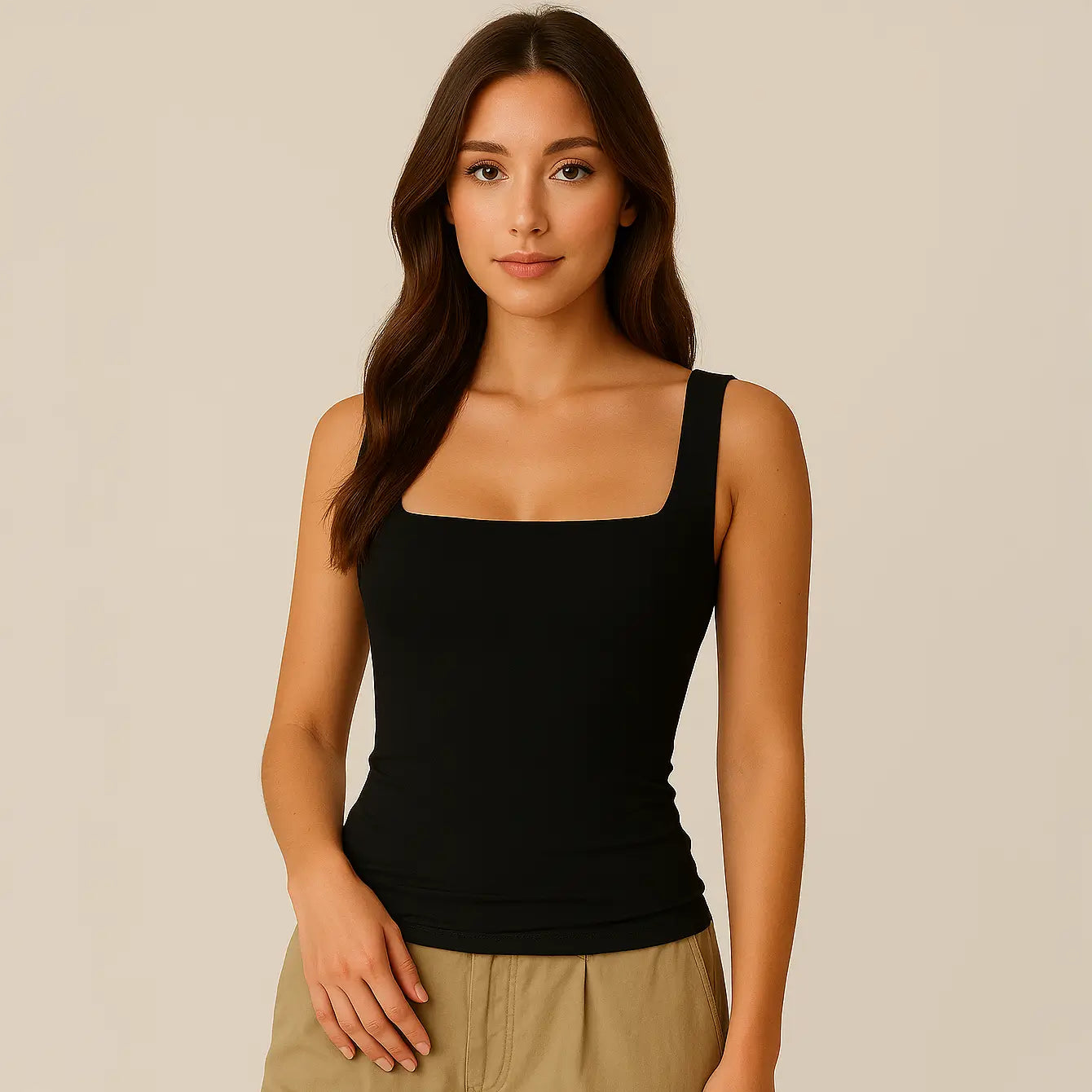 Celeste Top - Figurformendes Tanktop mit eckigem Ausschnitt