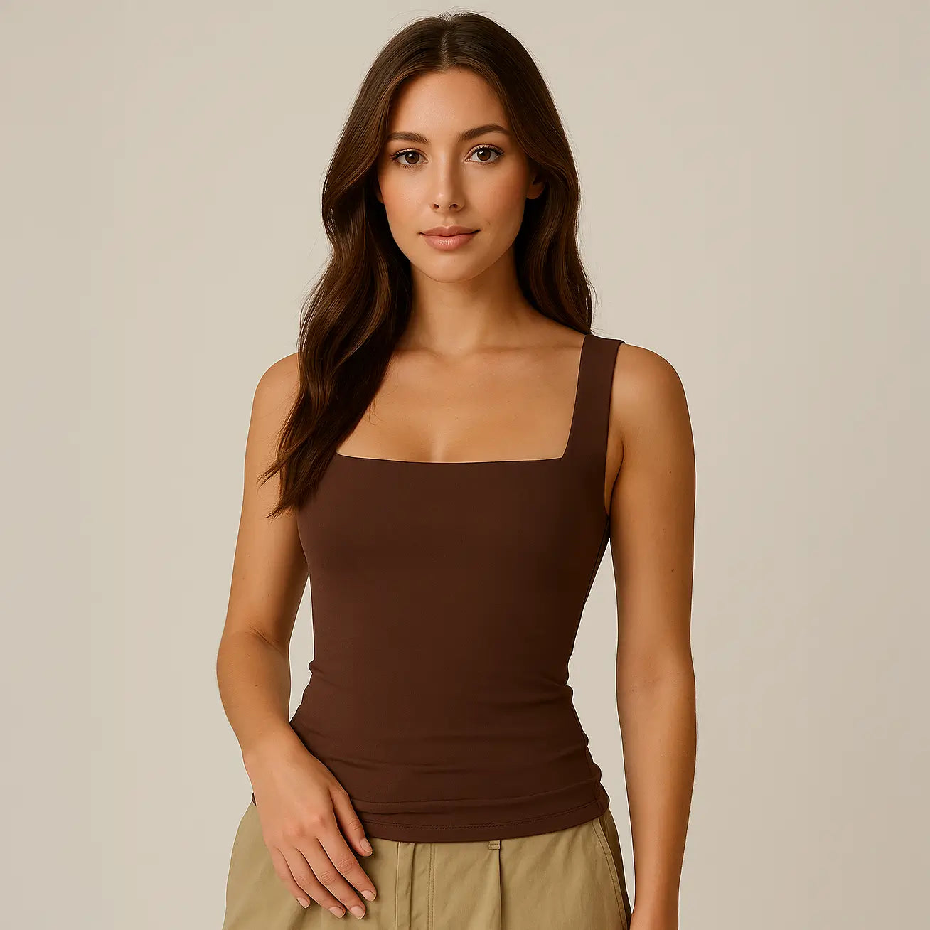 Celeste Top - Figurformendes Tanktop mit eckigem Ausschnitt