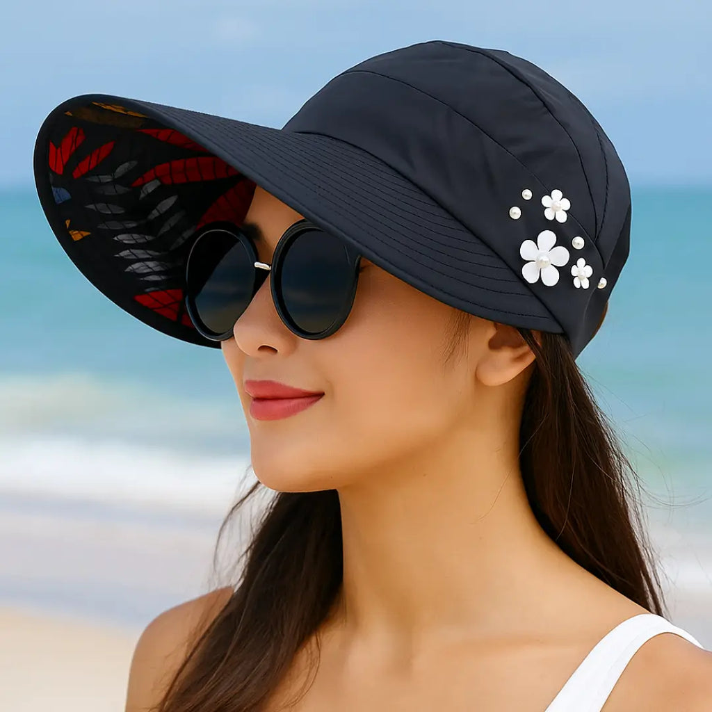 Celeste – Cappello da sole elegante e floreale