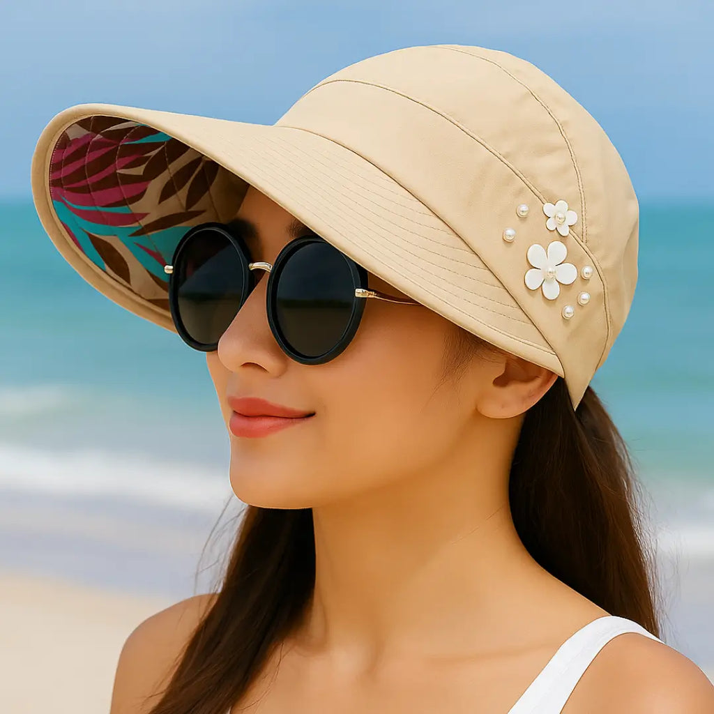 Celeste – Cappello da sole elegante e floreale