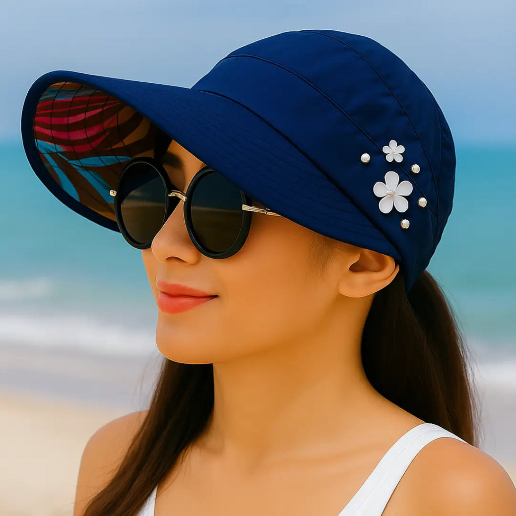 Celeste – Cappello da sole elegante e floreale