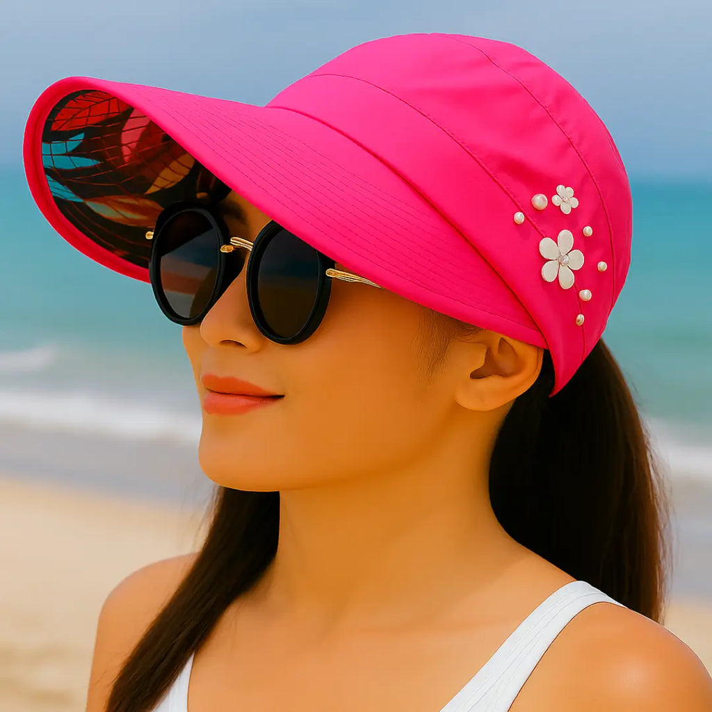 Celeste – Cappello da sole elegante e floreale