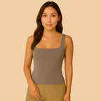 Top Celeste - Canotta modellante con scollo quadrato